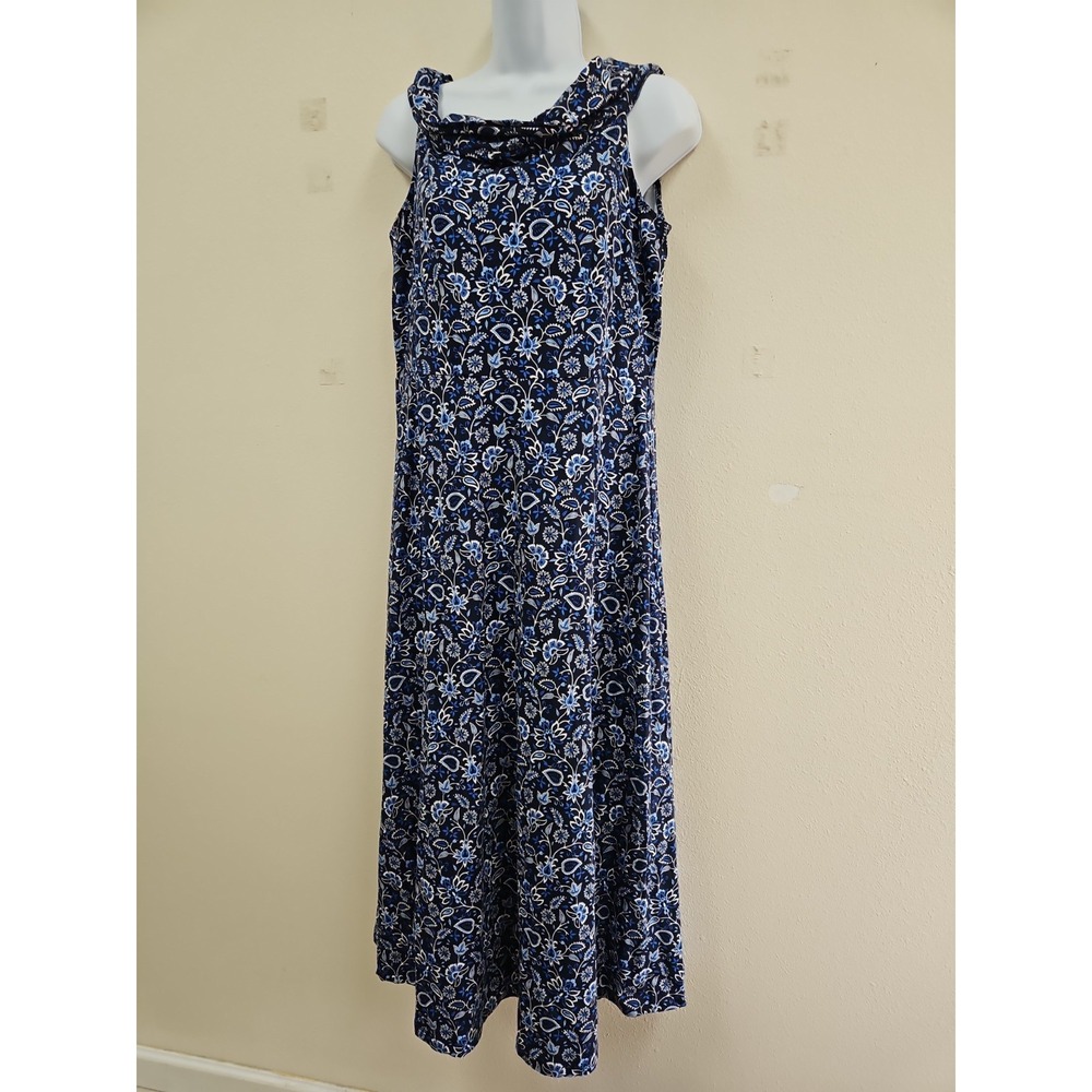 LOFT Botanical  Floral Paisley Dress  Large (12-14 ) NEW tags Stretchy Comfy
